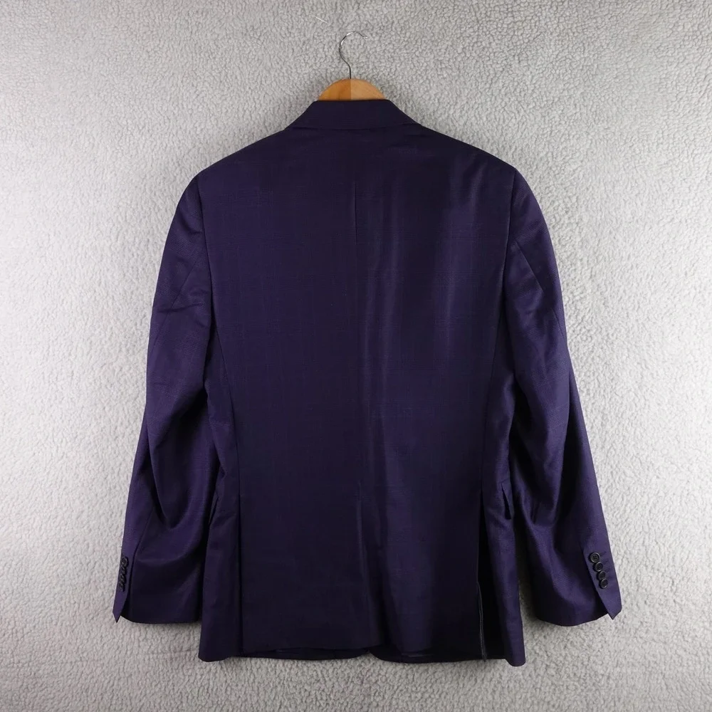 Ermenegildo Zegna Traveller Blue Wool Blazer Glen Check‎ 38R Italy Saks Fifth